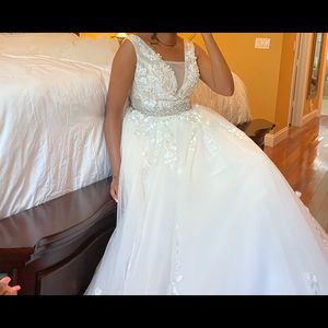 Light champagne wedding dress ,